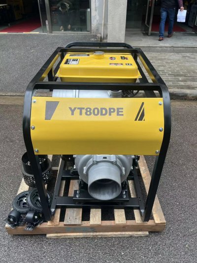伊藤动力8寸手推车便携式柴油机抽水泵一体机两用机YT80DPE